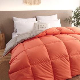 Down Duvet, Winter Duvet, Goose Down Duvet Core, Air Conditioner (Option: Orange-200x230cm-6)