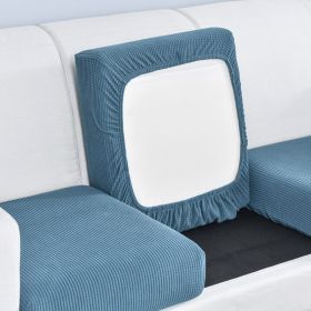 Pure color stretch all-inclusive sofa cover (Option: West Lake Blue-M)