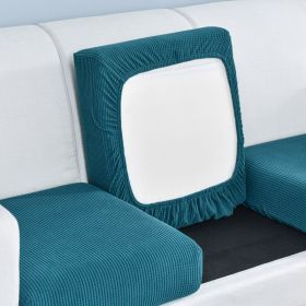 Pure color stretch all-inclusive sofa cover (Option: Emerald green-L)