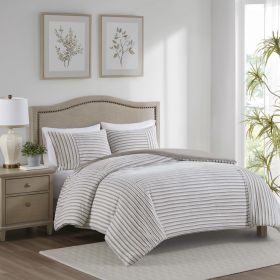 3 Piece Clipped Jacquard Duvet Cover Set (Color: as Pic)